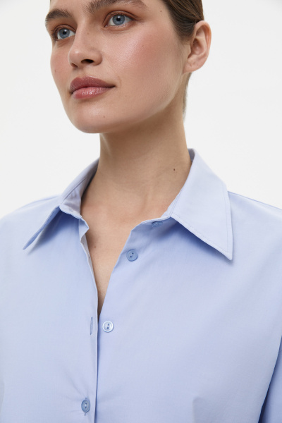 Рубашка свободного кроя (M/L, голубой) 1741