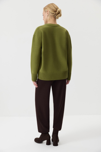 Джемпер V-neck из шерсти мериноса (Хаки) (one size) 