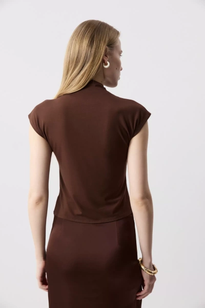 Топ трикотажный со стойкой (шоколадный) (M) 