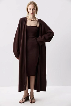 Кардиган макси вязаный (Шоколадный)