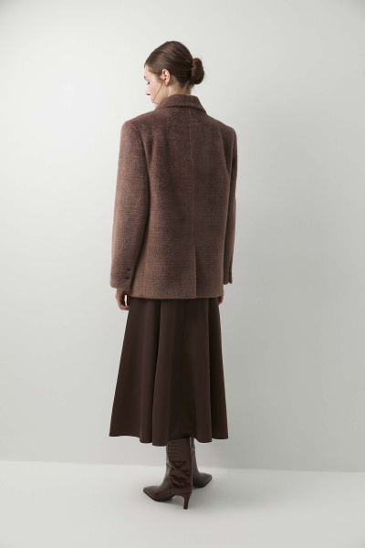 Пиджак оверсайз из ворсовой ткани (коричневый) (XS/S) 