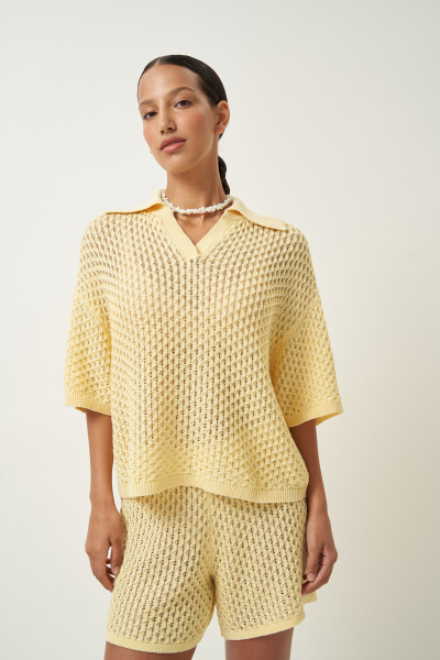 Костюм вязаный из хлопка (желтый) (M/L) 