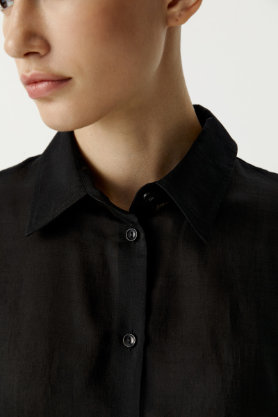 Блуза из полупрозрачной ткани (черный) (XS/S) 