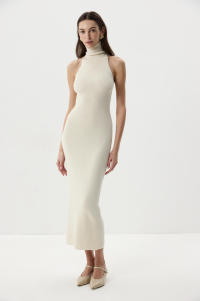 Платье-халтер макси  (Молочный) (M) 
