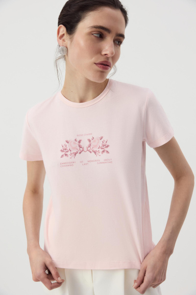 Футболка Fitted с принтом (Розовый) (L) 