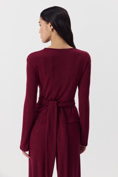 Лонгслив с завязками на талии (Винный) (S) 
