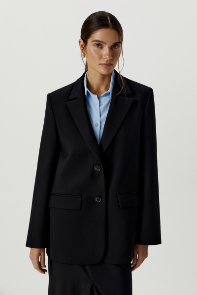 Пиджак классический с двумя шлицами (черный) (M) 