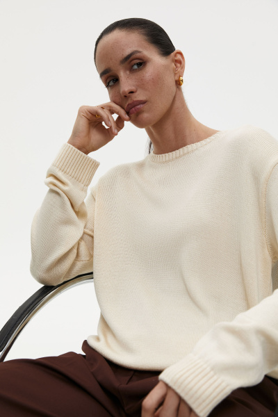 Джемпер базовый из вискозы (XS/S, кремовый) 