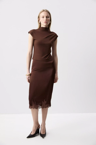 Топ трикотажный со стойкой (ванильный) (M)