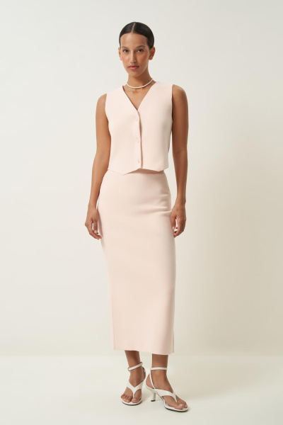 Юбка вязаная карандаш (кремовый) (XS)