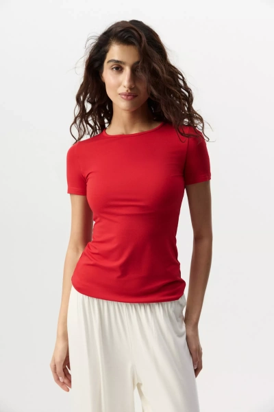 Футболка с коротким рукавом из вискозы (красный) (S) 