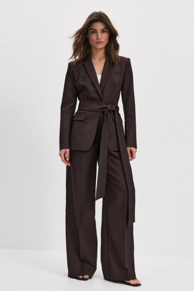 Пиджак с бантом (коричневый) (M) 