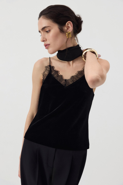 Топ из бархата (Черный) (XS) 