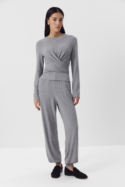 Лонгслив с завязками на талии (Серый) (M) 