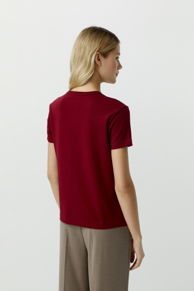 Футболка базовая из хлопка (бордовый) (L) 