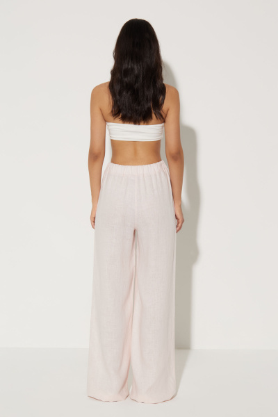 Брюки на резинке изо льна (M/L, светло-розовый) 2556