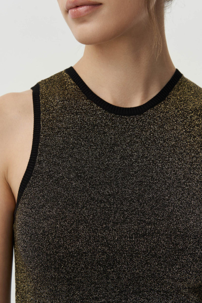 Топ из вискозы с металлизированной нитью (черный) (XS)