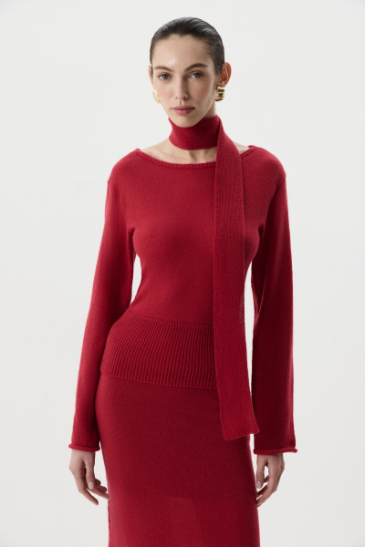 Лонгслив с шарфом (Винный) (M) 