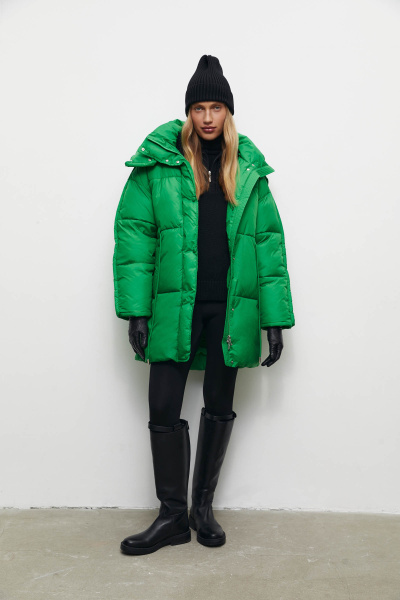 Куртка удлиненная утепленная/ Women's padded jacket (M, травяной/green) 