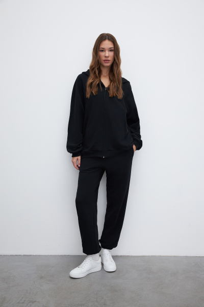 Джоггеры на резинке (XS/S, черный) 