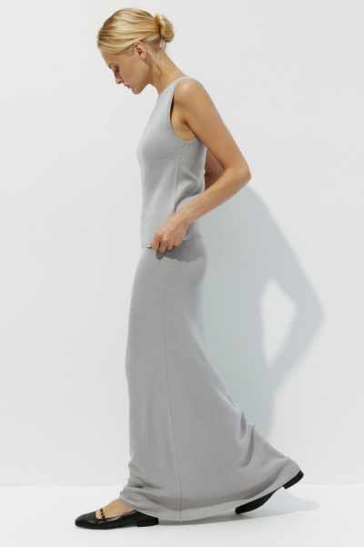 Юбка вязаная макси (M/L, серый) 2775