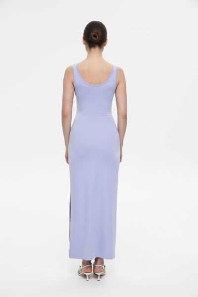 Платье макси трикотажное облегающего силуэта (L, лавандовый) 2547