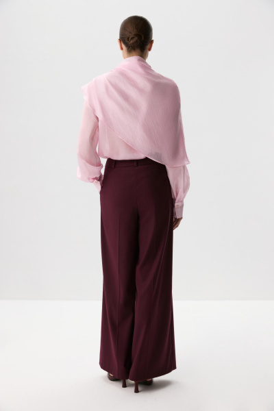 Блуза из тенселя с кейпом (Розовый) (M/L) 