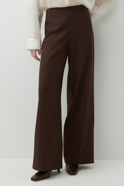 Брюки классические без пояса (шоколадный меланж) (XS) 