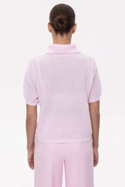Поло ажурной вязки (XS/S, светло-розовый) 