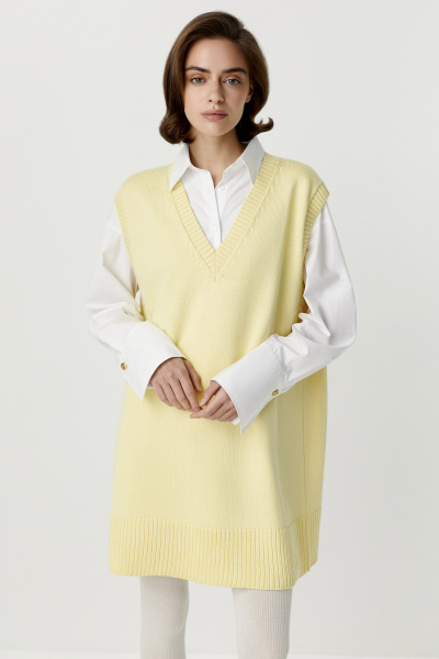 Платье-жилет вязаное (one size, лимонный) 2174