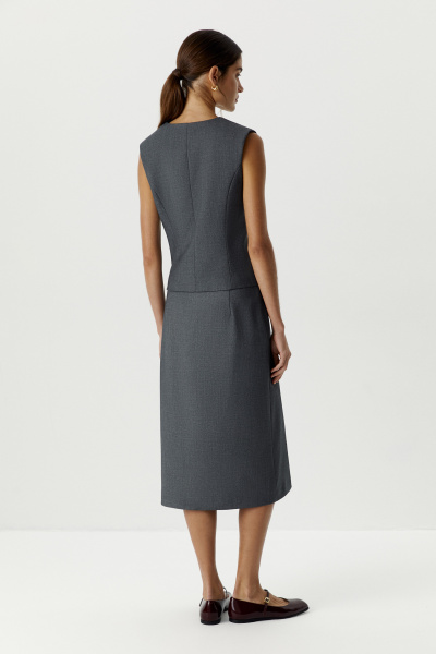 Жилет классический из костюмной ткани (темно-серый меланж) (XS)