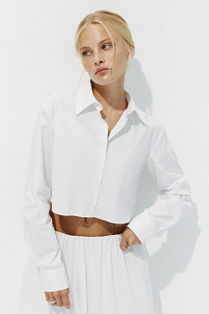 Рубашка укороченная в гранжевом стиле (белый)