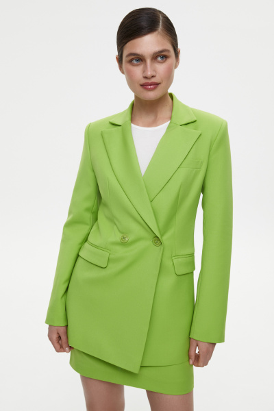 Пиджак приталенный двубортный (L, яблочный) 2871