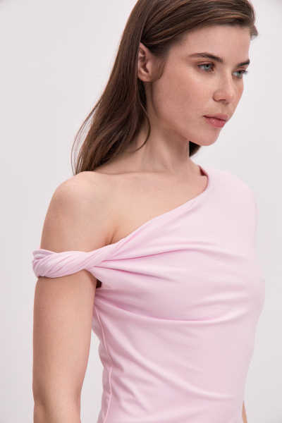 Топ с открытым плечом (розовый) (L) 