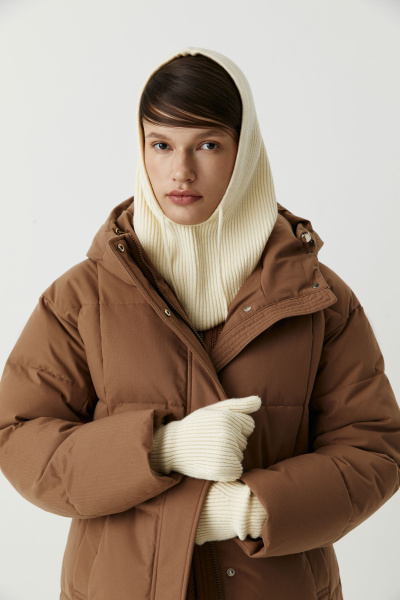 Перчатки вязаные из вискозы (молочный) (one size) 