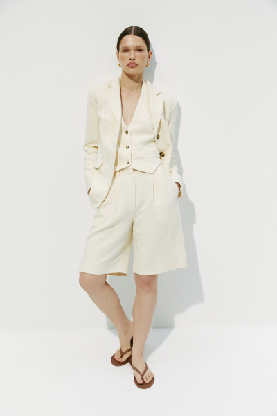 Шорты из фактурной ткани (L, бежевый) 2183