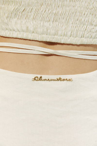 Юбка годе с рельефами (XS, кремовый) 