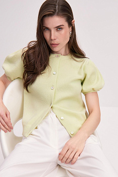 Кардиган с рукавами-фонариками (зеленый)