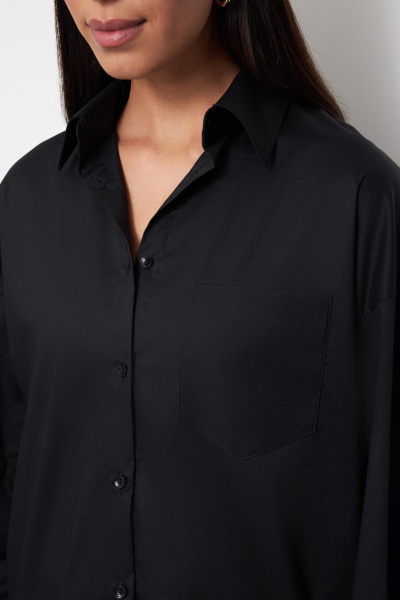 Рубашка оверсайз из хлопка (one size, черный) 