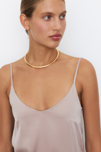 Топ базовый из атласа (XS, бежевый)