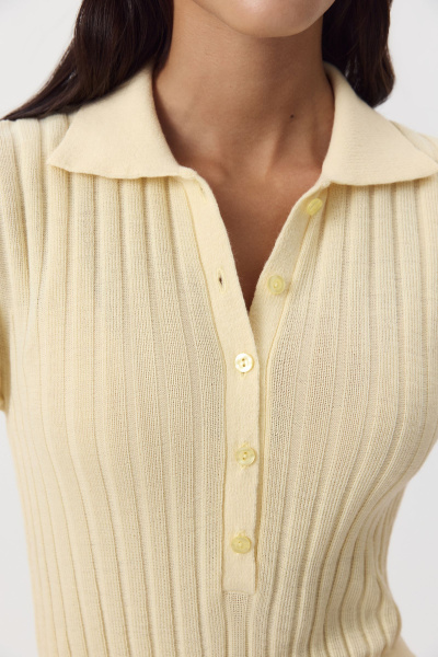 Платье-поло с шерстью (ванильный) (M) 