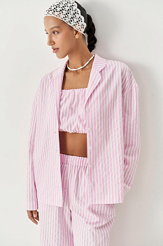 Рубашка в полоску (розовый)