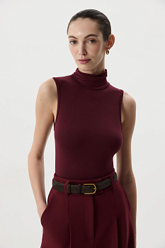 Боди  с воротником-стойкой (Винный)