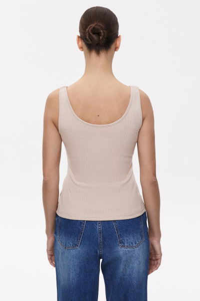 Топ базовый на бретелях (XS, бежевый)