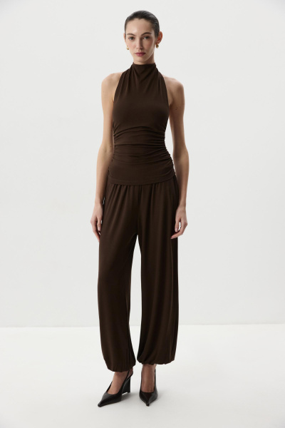 Топ халтер со стойкой ( горький шоколад) (M) 