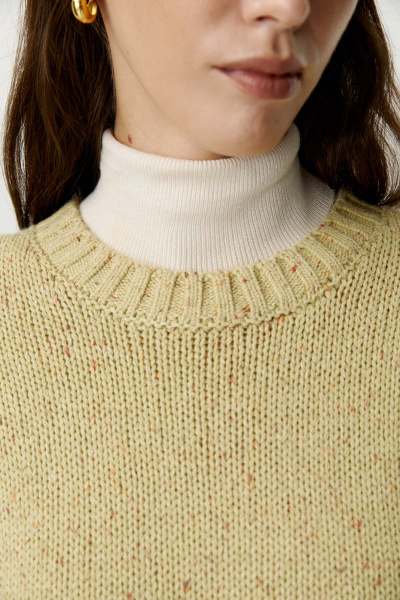 Джемпер вязаный из твидовой пряжи с шерстью (оливковый) (XS/S) 