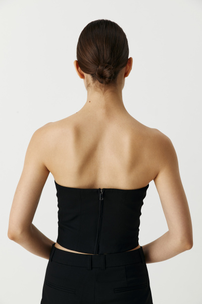 Топ-корсет с декоративными пуговицами (черный) (S)