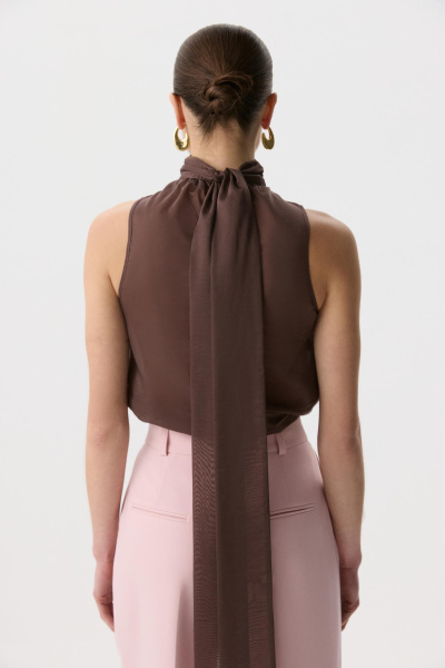 Блуза-топ из тенселя ( Шоколадный) (M) 