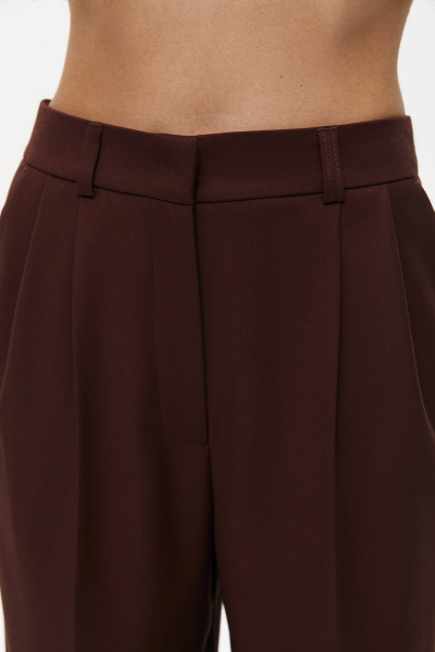 Брюки прямые из костюмной ткани (XXS, шоколадный)