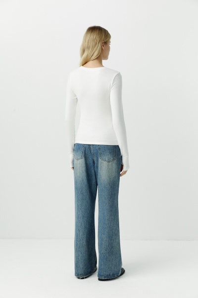 Лонгслив из мягкого трикотажа (молочный) (XS) 